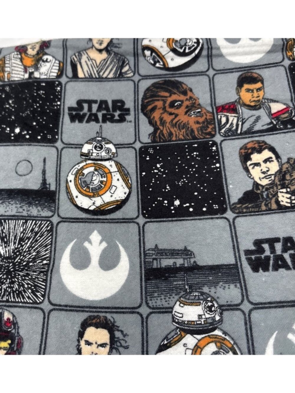 Star Wars Flannel Fabric 1/2 yard x 45" Featuring Iconic Characters Graphics